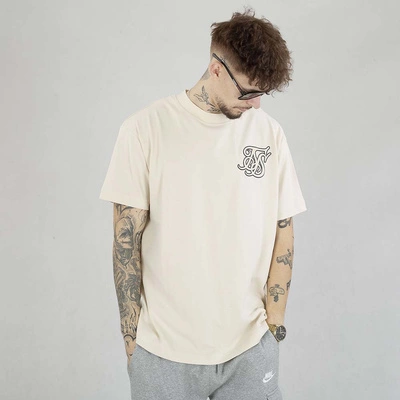 Koszulka SikSilk Logo SS-26804 beżowa