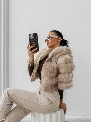 Kurtka damska Olavoga Lanika jasna beżowa