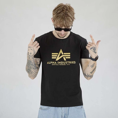 Koszulka Alpha Industries Basic Carbon 100501CB czarny złoty