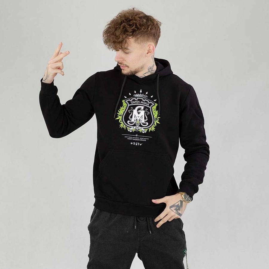 Bluza Ganja Mafia Hoodie Herb czarna