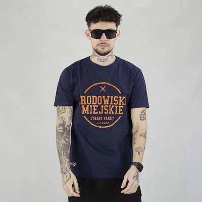 Koszulka Środowisko Miejskie Theme granatowo pomarańczowa