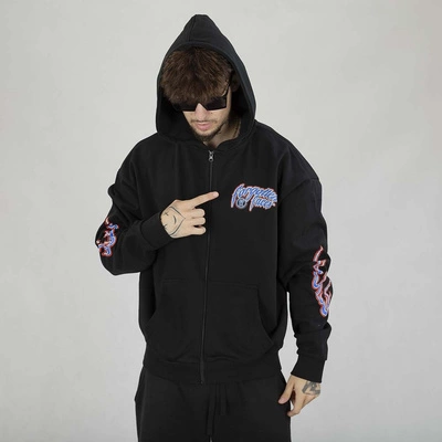 Bluza Hoodie ZIP Forgotten Faces Flowered Skull czarna