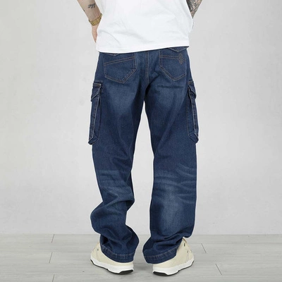 Spodnie Jeansowe Pit Bull Longspur Cargo Navy Wash