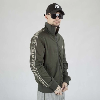 Bluza Pit Bull Crewneck Zip Tape Logo zgnita zieleń