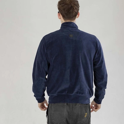 Bluza Diil Crewneck ZIP Welur granatowa