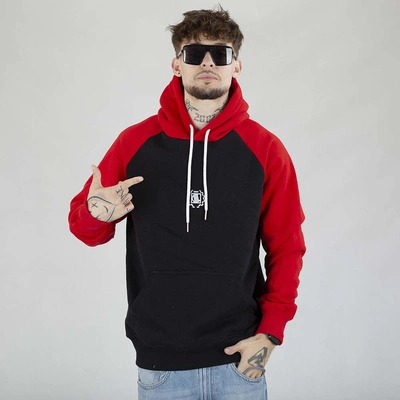 Bluza Diil Hoodie Reglan czarna czerwona