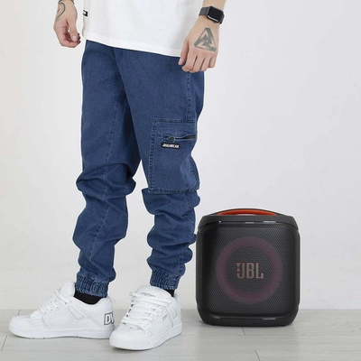 Spodnie Jigga Wear Zip Cargo Bojówki niebieskie