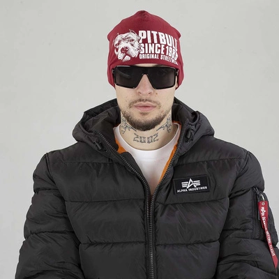 Czapka Zimowa Pit Bull Blood Dog bordowa