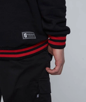 Bluza Hoodie Biuro Ochrony Rapu REGLAN BULLS czerwono-czarna