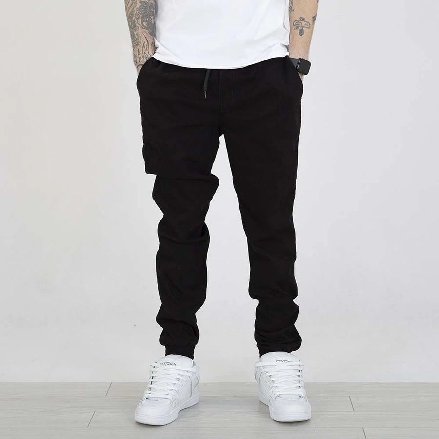 Spodnie Jogger Grube Lolo Dymek Back Haft czarno białe