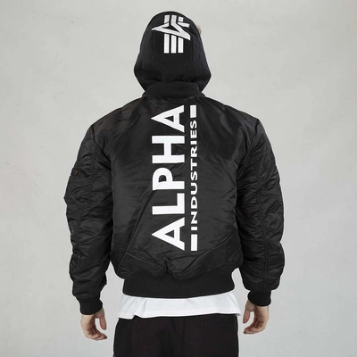  Kurtka Alpha Industries MA-1 ZH Back Print 128113 czarno biała