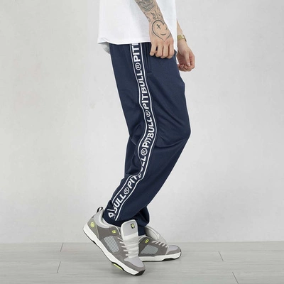 Spodnie dresowe Pit Bull Oldschool Tape Logo Terry Group granatowe