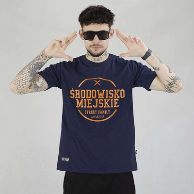 Koszulka Środowisko Miejskie Theme granatowo pomarańczowa