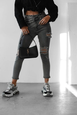 Spodnie Damskie Olavoga Luna jeans szare