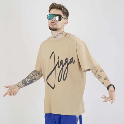 Koszulka Jigga Wear Baggy Big Tag beżowa