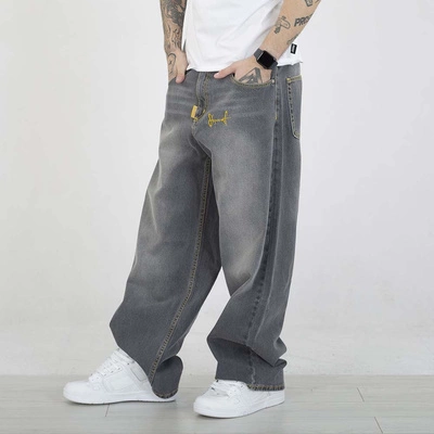 Spodnie Stoprocent Baggy Washed Black czarne sprane 